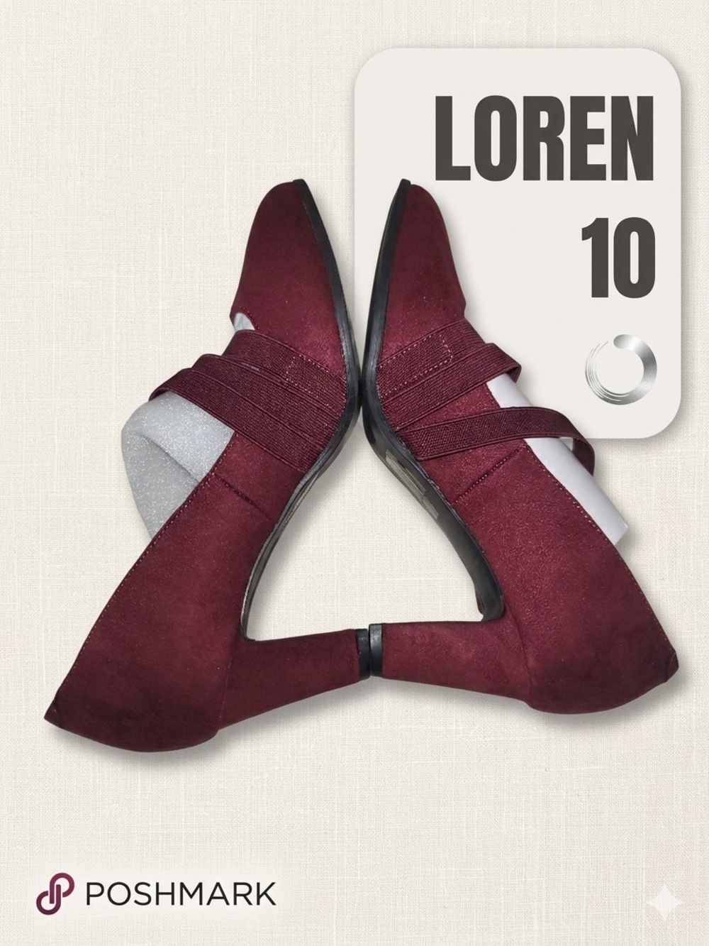 Journee Collection Loren Wine Faux Suede Heeled Pumps Size 10 NIB